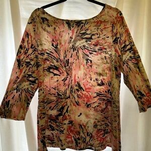 PECK & PECK WHITE AND PINK TOP